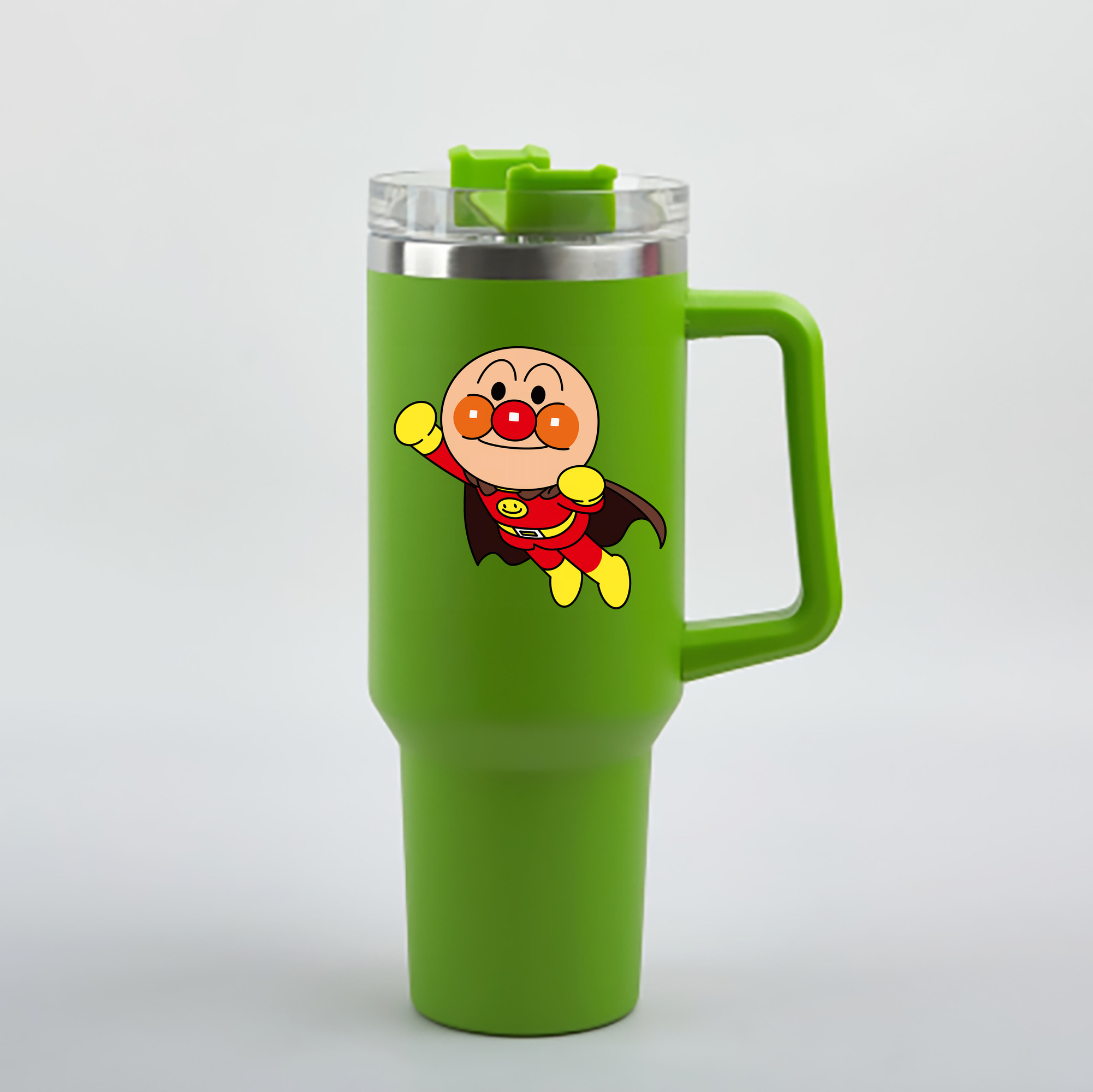 （画像用） アンパンマン Anpanman 1200mL車用タンブラー - クリスタルステッカー（プラスチックストロー付き）